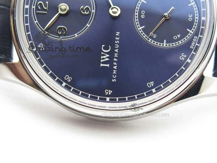 MIROTIME 1227 ZeroBulk Portuguese IW5444 SS Blue Dial On Blue Leather Strap A 7255